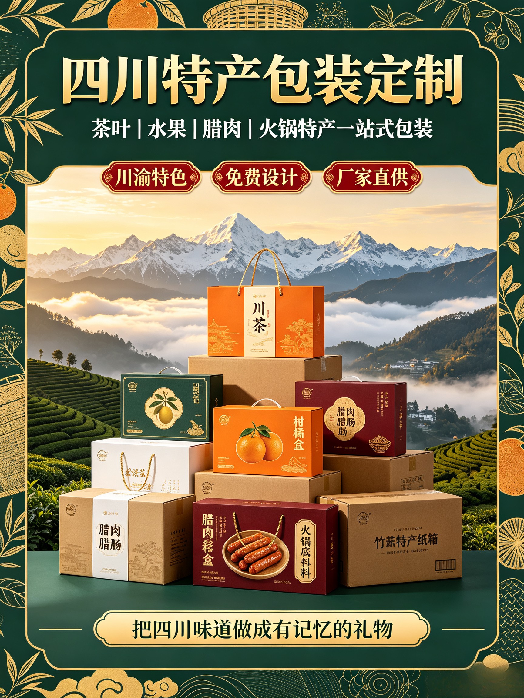 四川纸箱礼盒定制厂家：电商纸箱 / 水果礼盒一站式解决方案